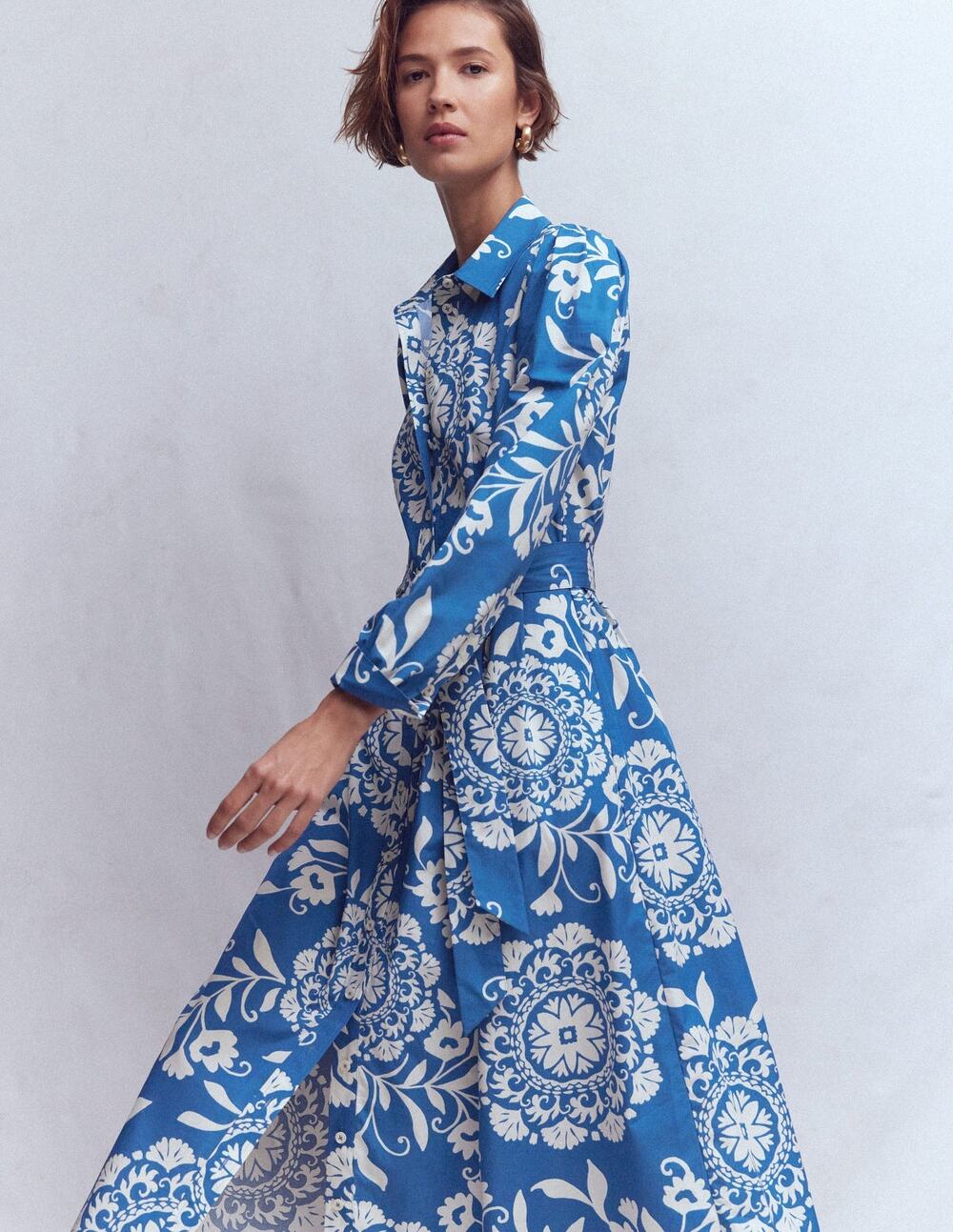 Boden Alexa Cotton Midi Shirt Dress